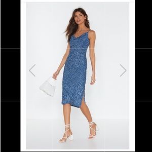 Spot in the Name of Love Cowl Midi Dress